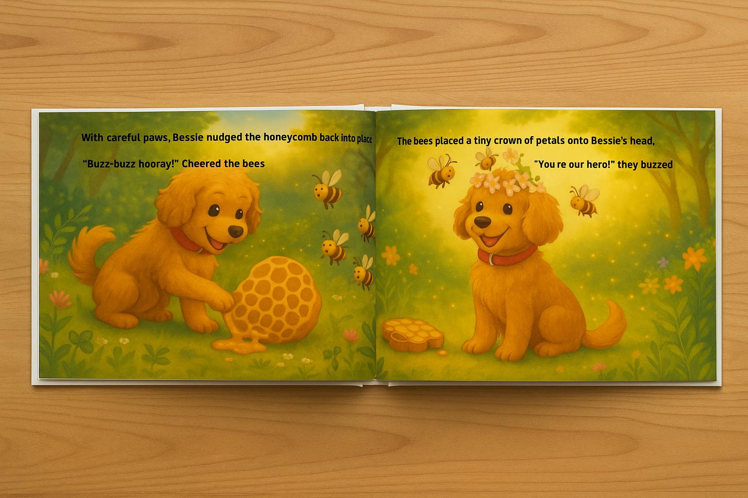 Personalized Dog Hardback A4 Storybook: Enchanted Garden Adventure for Kids