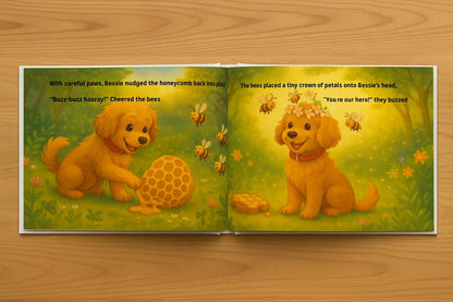 Personalized Dog Hardback A4 Storybook: Enchanted Garden Adventure for Kids
